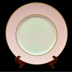 Raynaud Limoges Crinoline Pink Dinner Plate 10.75” Gold Rim France